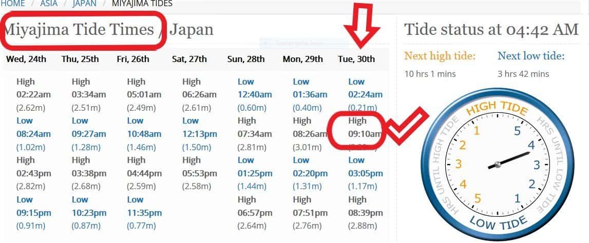 Miyajima Island Tides