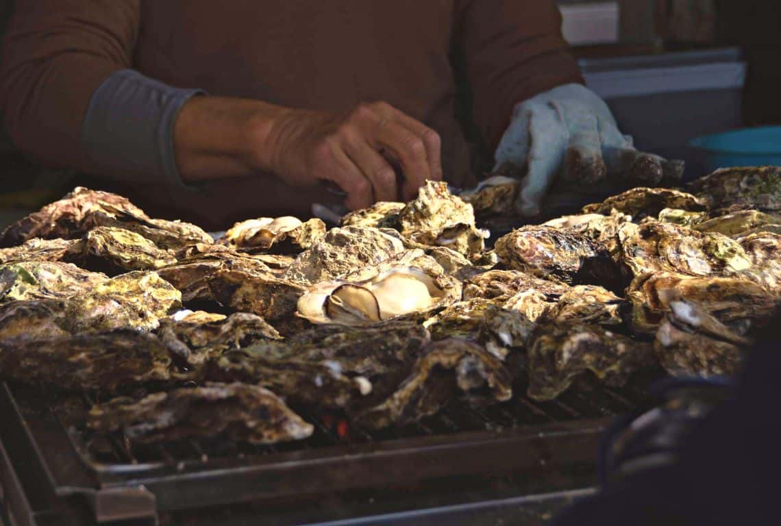 Grilled Oysters on Miyajima Island