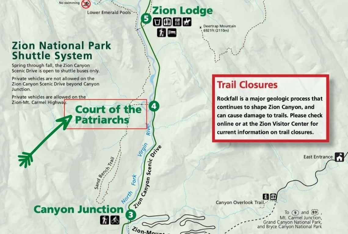 One Day in Zion Map of Zion Scenic Drive