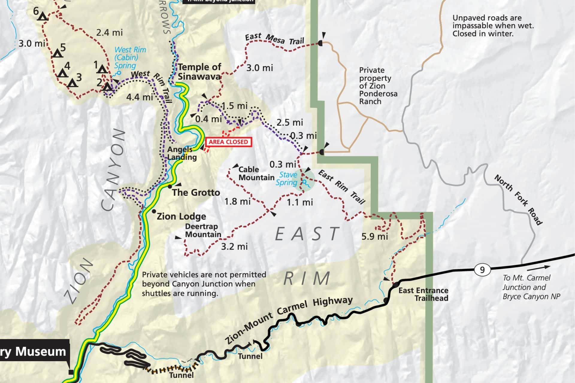 Map of Observation Point Trail