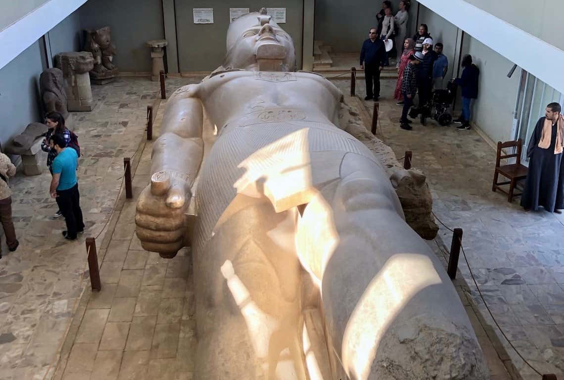 Fallen statue of Ramses II
