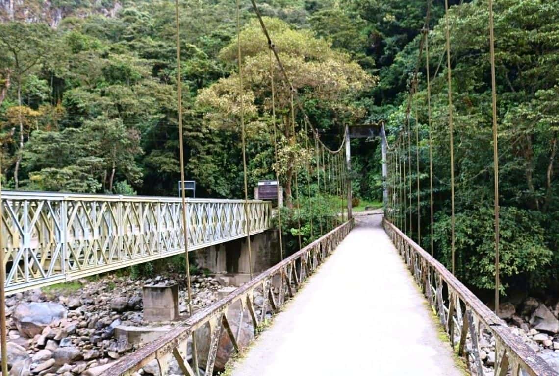 Bridge over the Urubamba River on the way to Machu Picchu