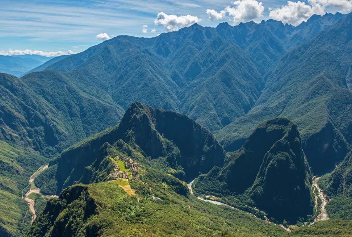 View of Machu Picchu from the Inca Trail