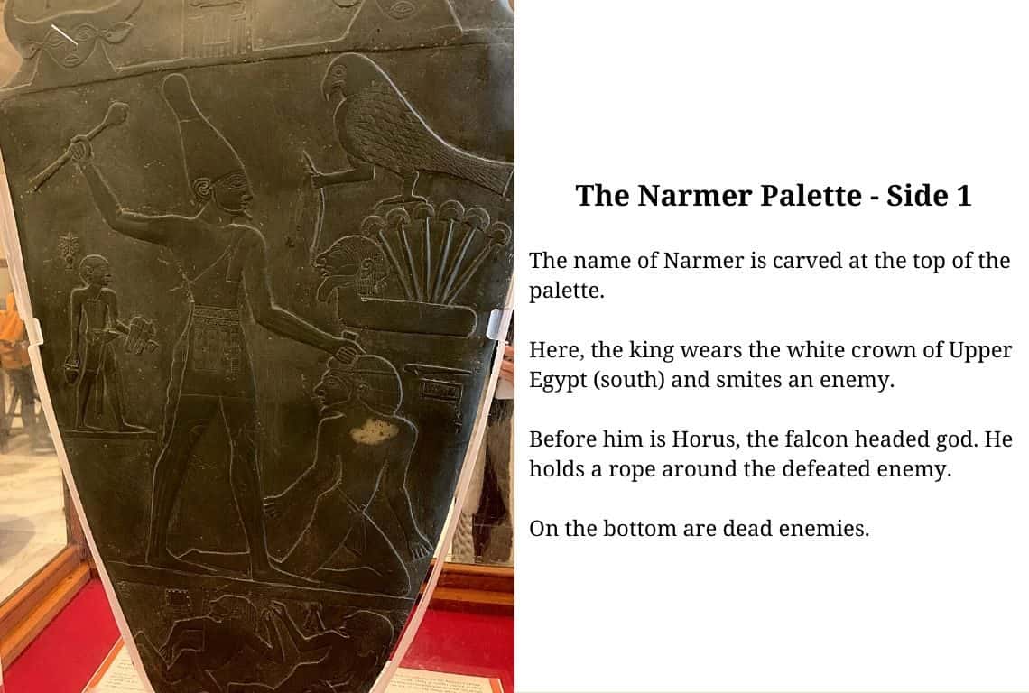 The Narmer Palette in Egyptian Museum in Cairo