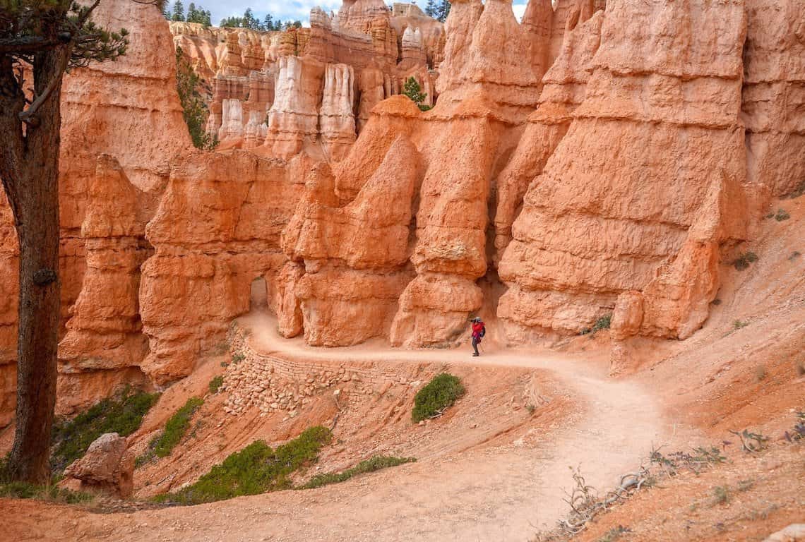 Hiking below the rim in Bryce Canyon