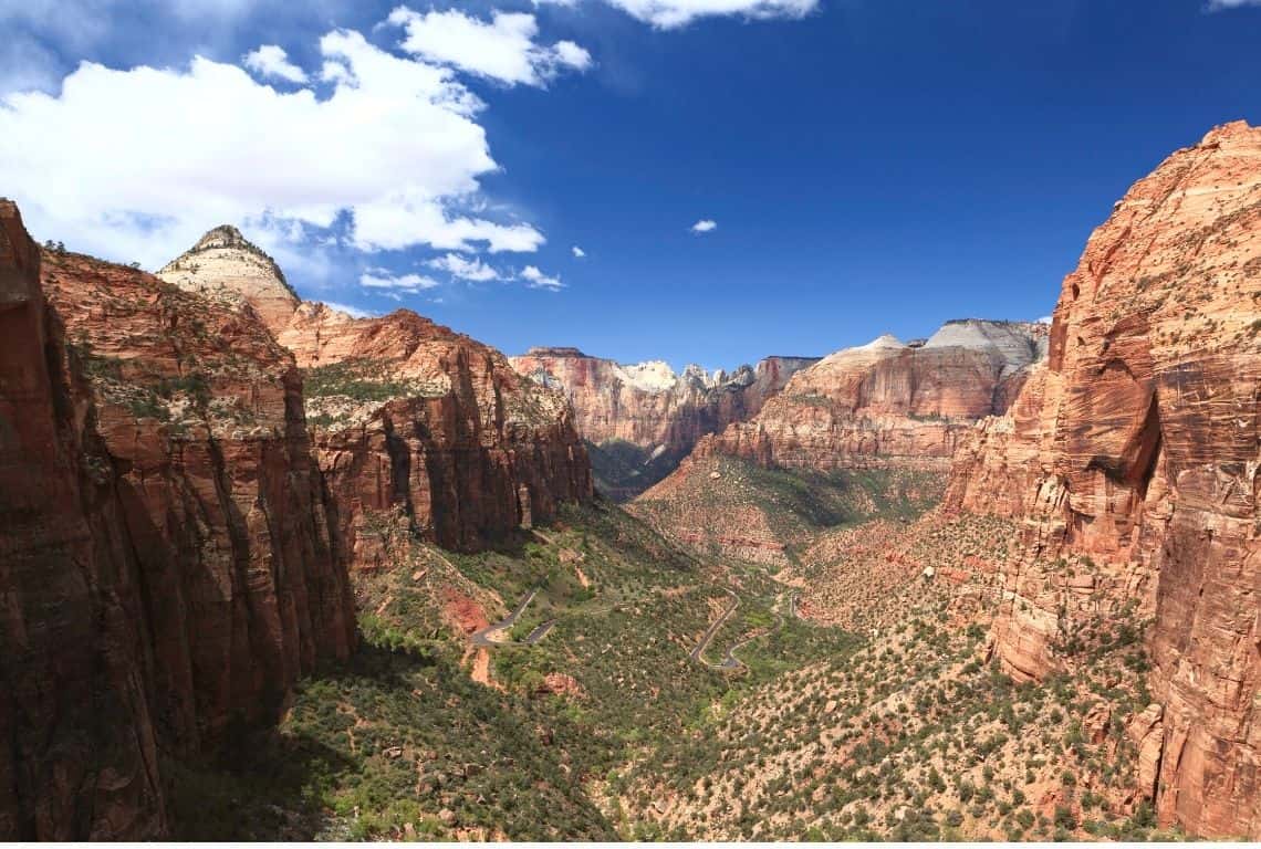 Scenic Drive in Zion Canyon Overlook in Zion National Park