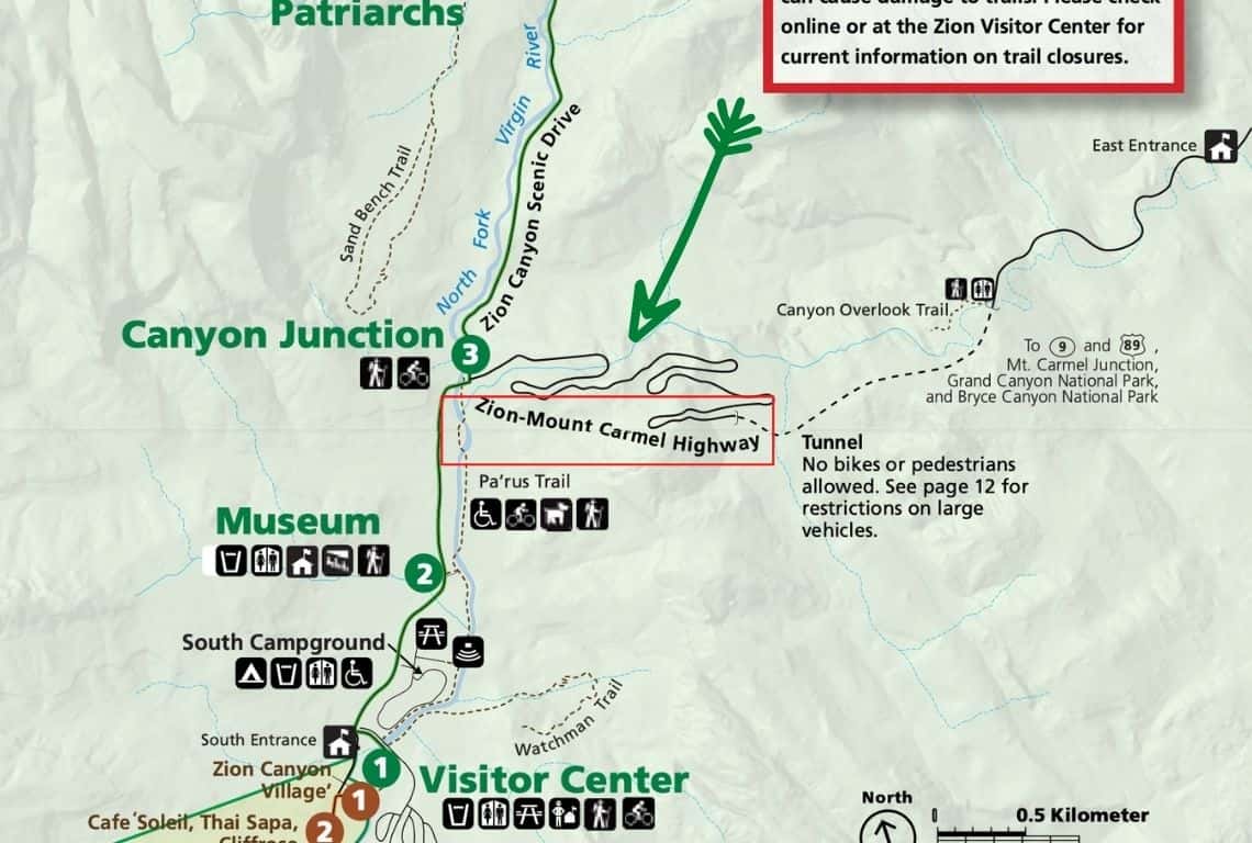 Zion Mount Carmel Drive Map