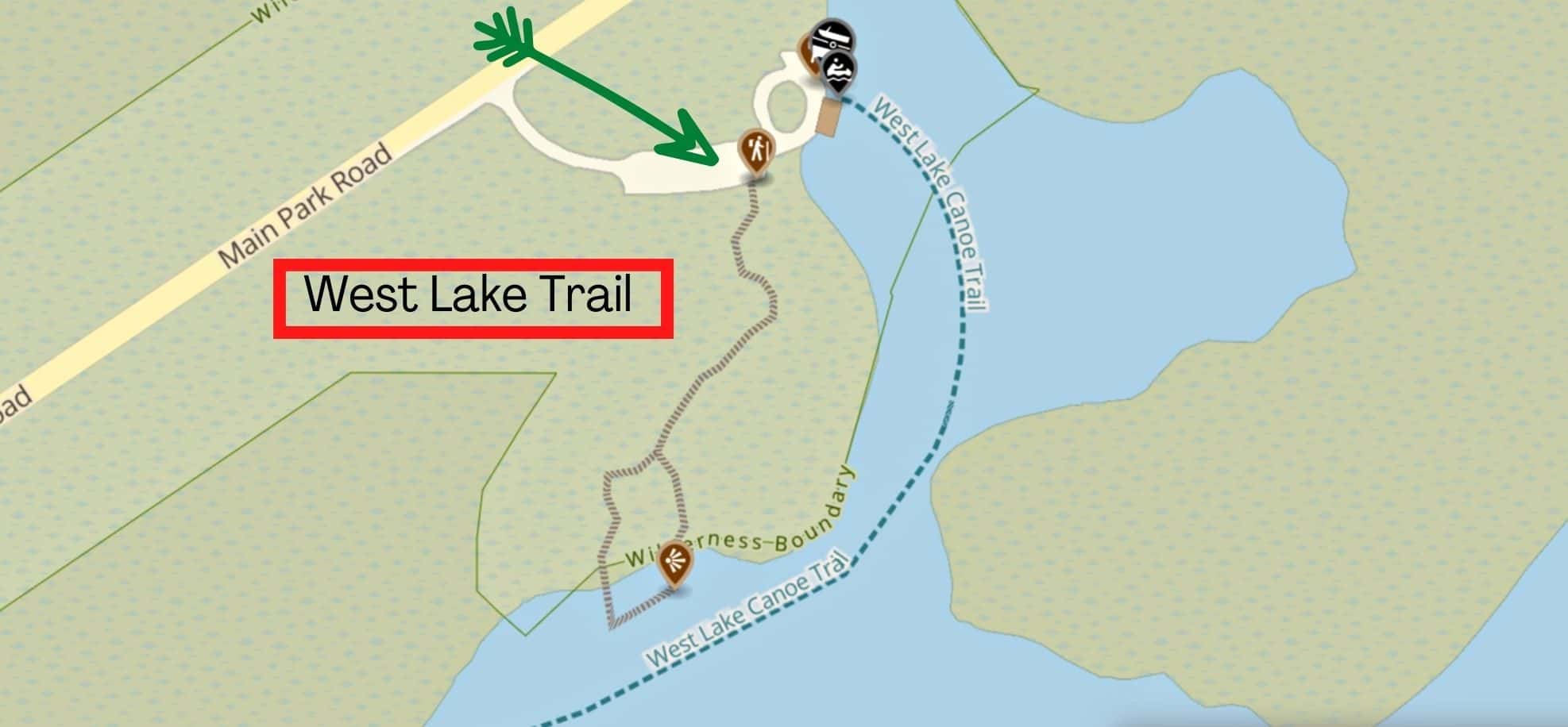 Map of West Lake Trail in Everglades National Park