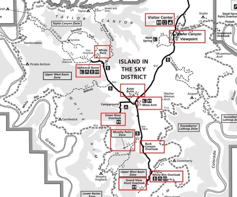 Canyonlands National Park Island In The Sky Map