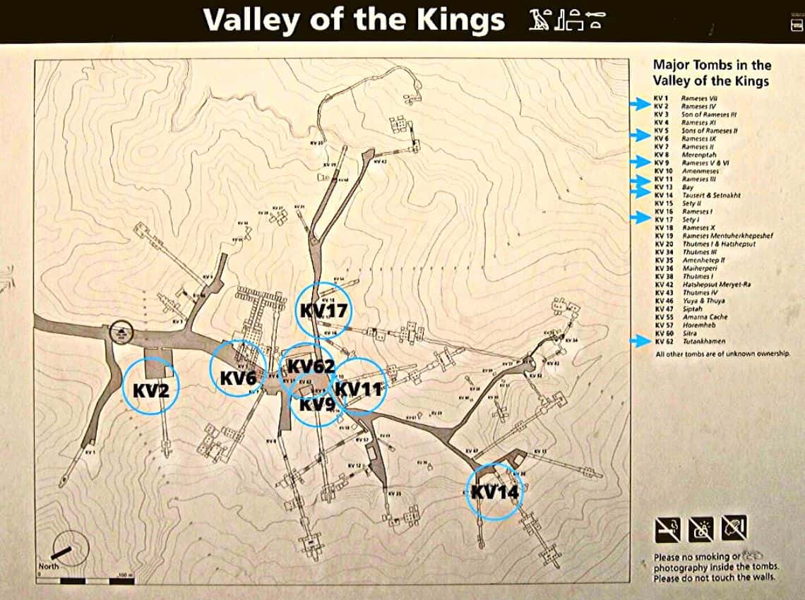 Map of Valley of the Kings
