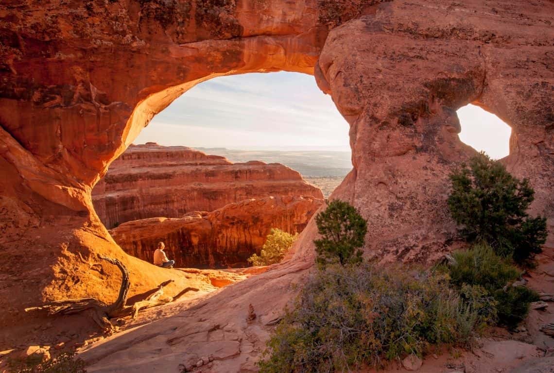 Double O Arch in Arches National Park