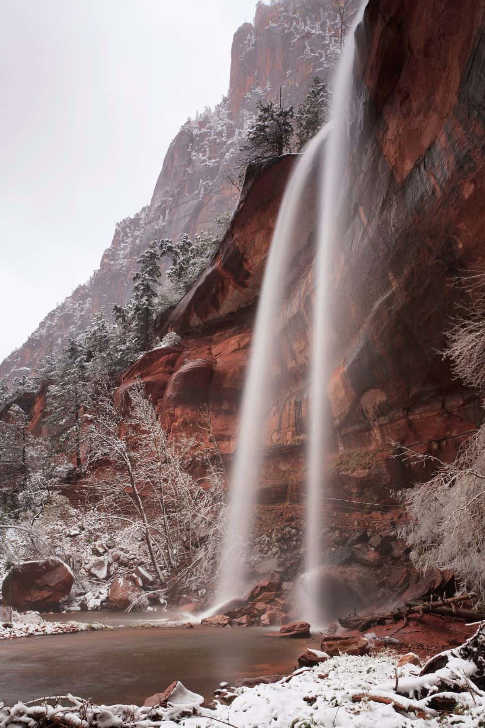 Emerald Pools Trail in Winter