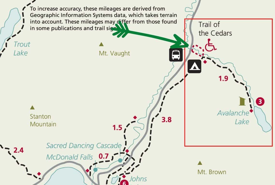 Avalanche Lake Trail Map