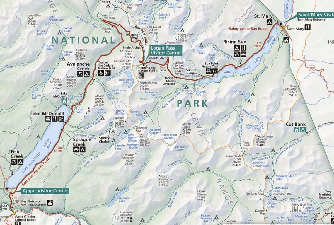 Going-to-the-Sun Road Map