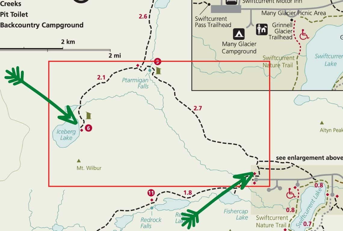 Iceberg Lake Trail Map