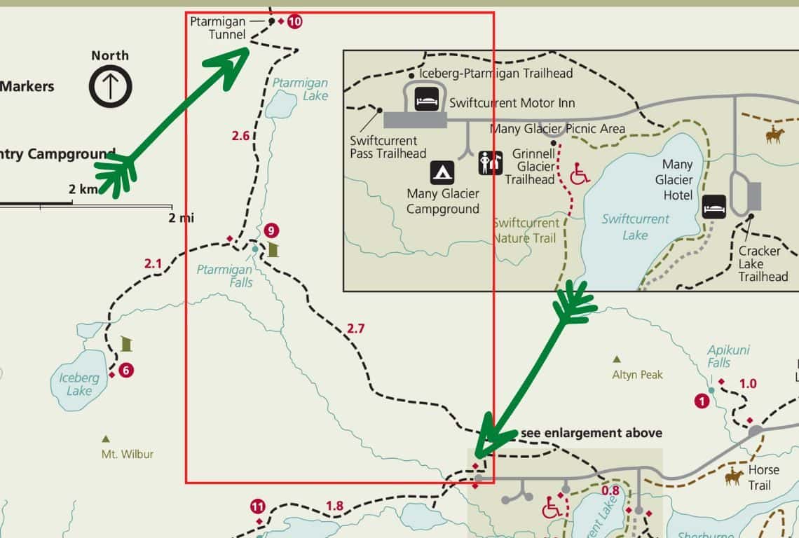 Ptarmigan Tunnel Trail Map