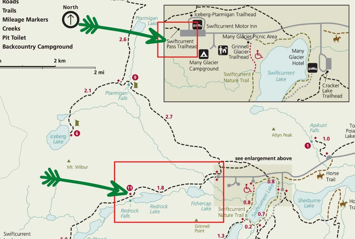 Redrock Falls Trail Map