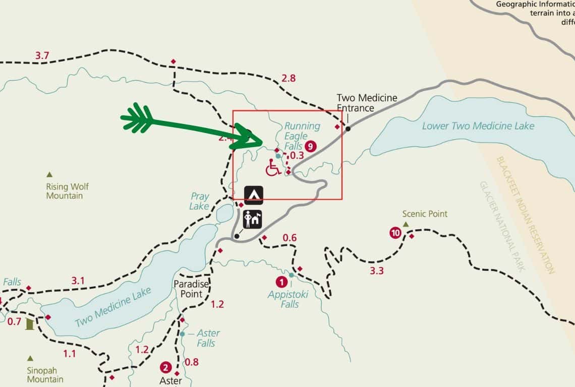 Running Eagle Falls Trail Map