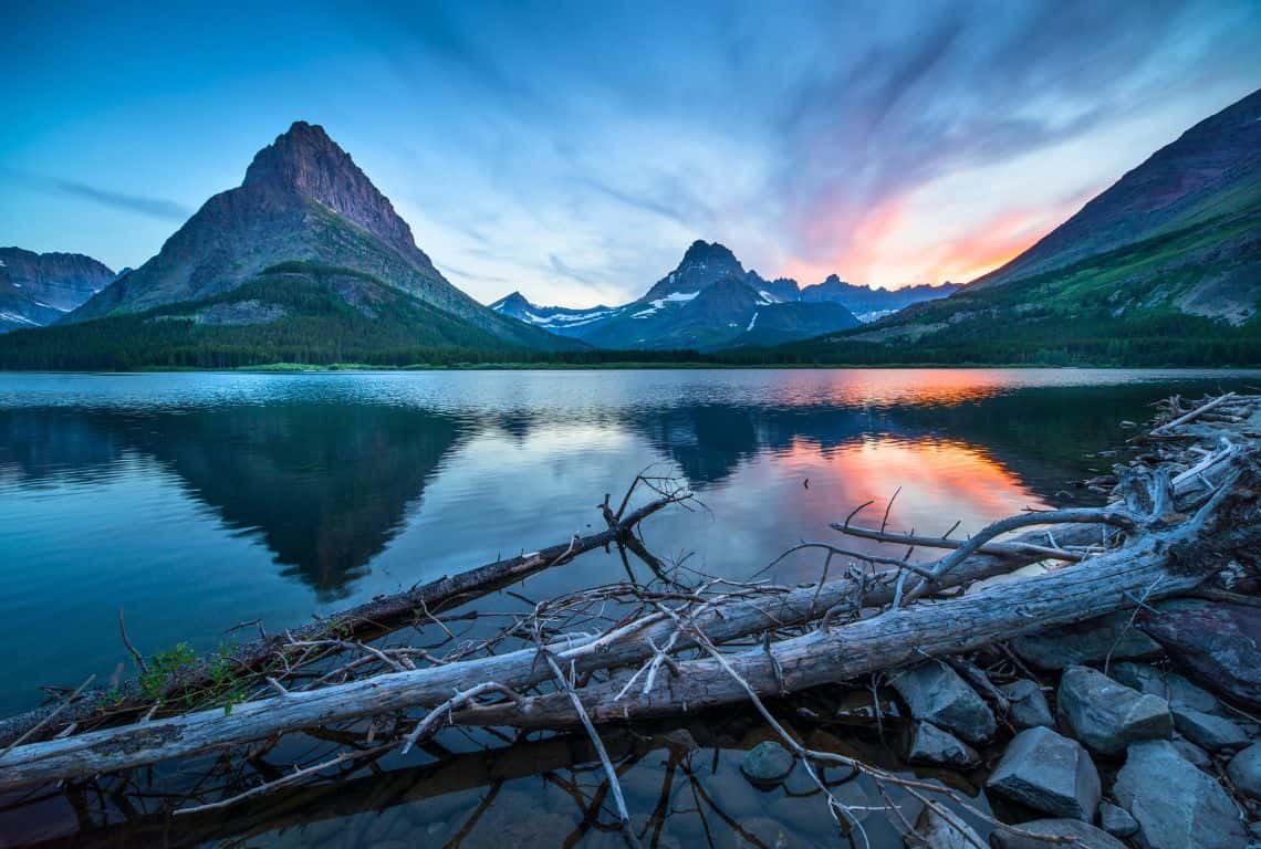 Swiftcurrent Lake at Sunrise