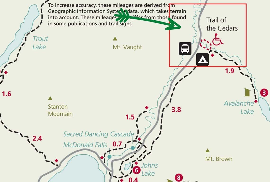 Trail of the Cedars Map