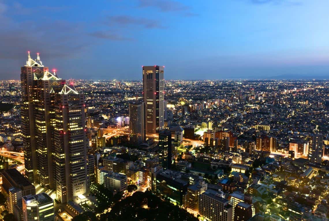 View from Metropolitan Government Building in Tokyo