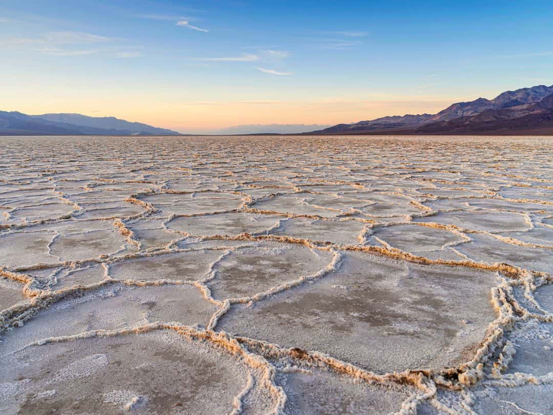 Badwater Basin at Sunset in Death Valley National Park