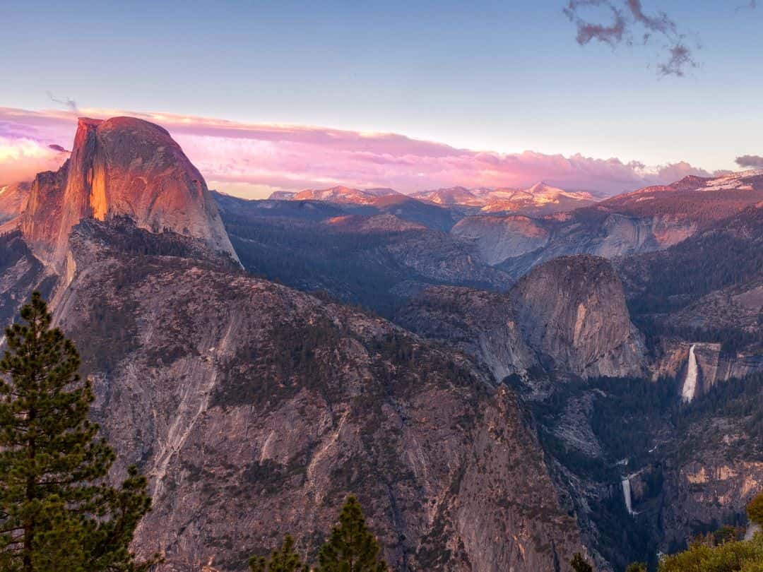 Best Times to Visit Yosemite View from Glacier Point at Sunset