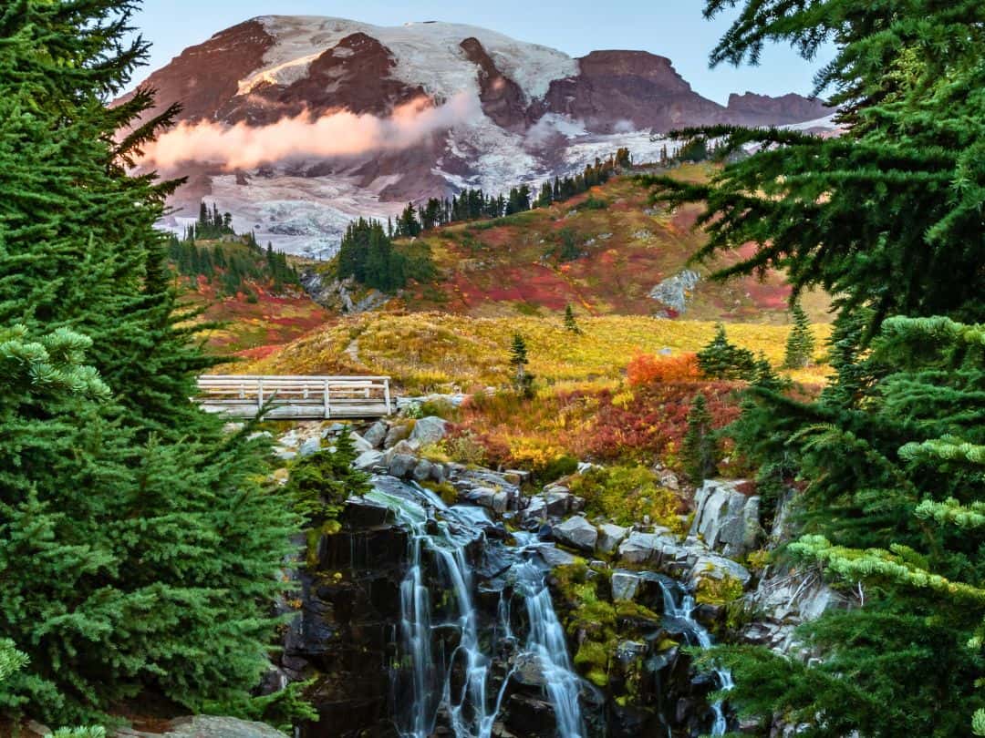 Myrtle Falls in Mount Rainier National Park