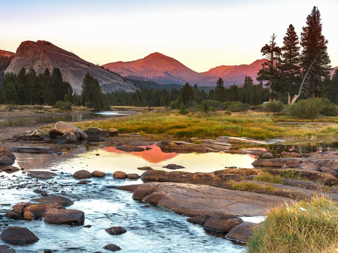 Yosemite Sunset Spots Tuolumne Meadows at Sunset
