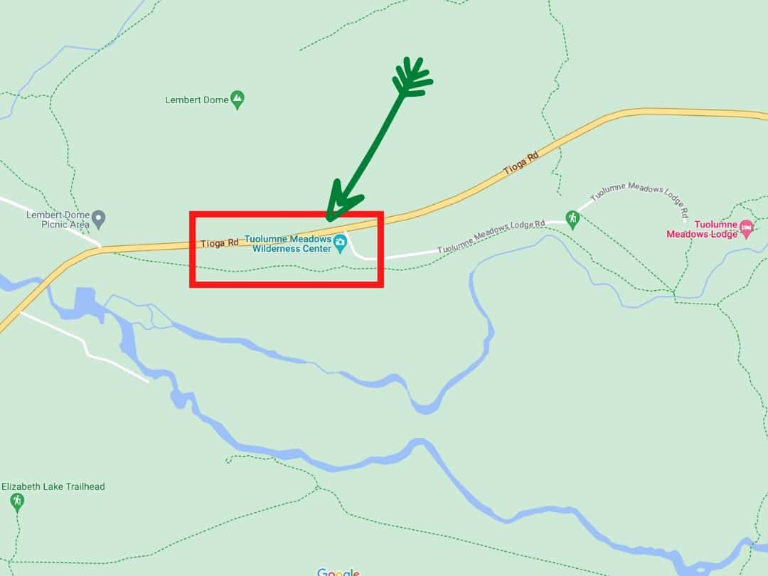 Map of Tuolumne Meadows Trail