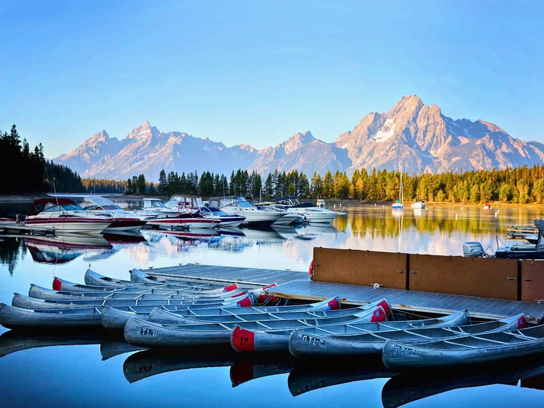 Entrances to Yellowstone Colter Bay in Grand Teton