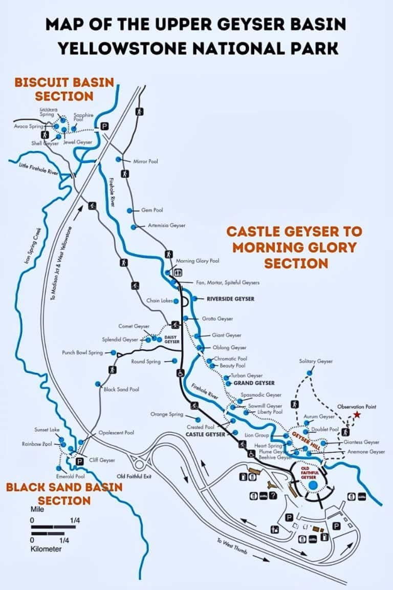 Guide to the Upper Geyser Basin - Map Of The Upper Geyser Basin 1 768x1152