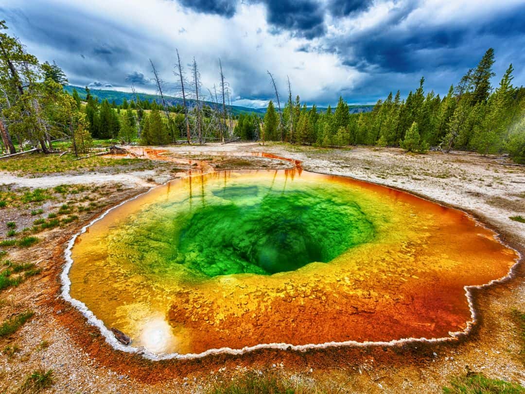 Best Stops on Yellowstone Lower Loop Drive Morning Glory Pool in Yellowstone