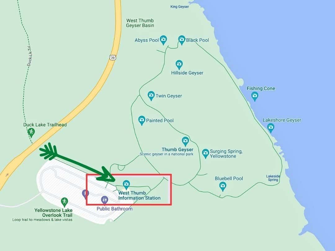 Map of West Thumb Trail
