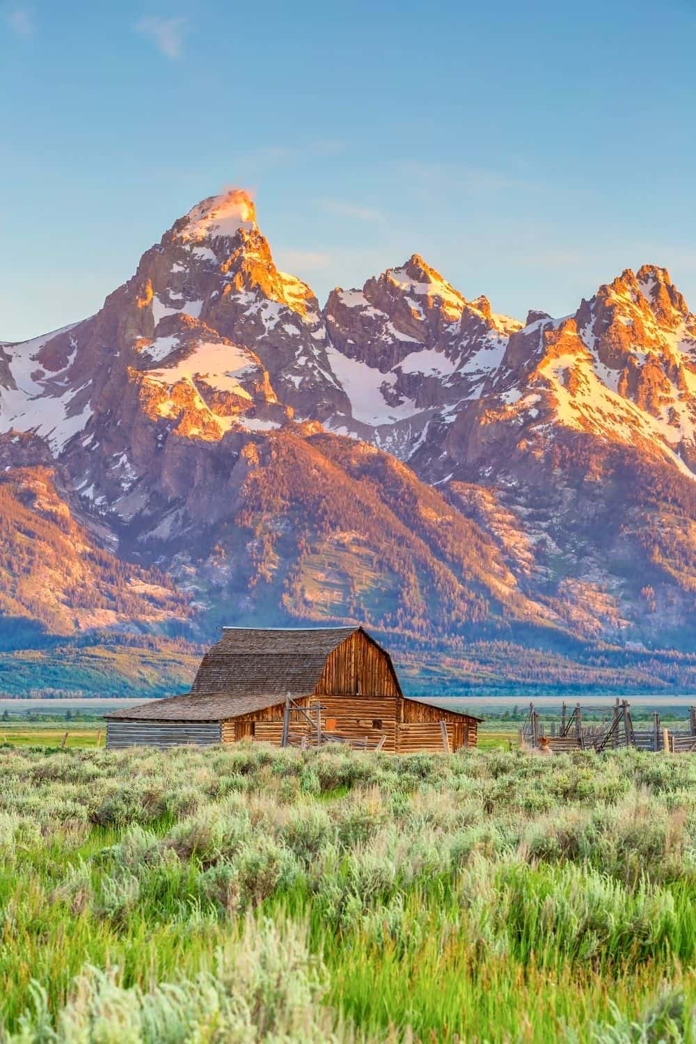 Sunrise at Mormon Row in Grand Teton