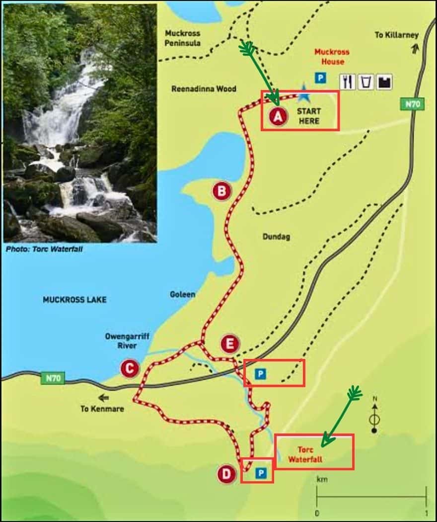 Torc Waterfall Loop Trail Map