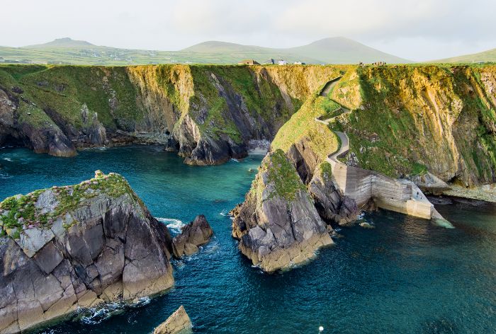 Aerial View of the Dunquin Pier on Dingle Peninsula